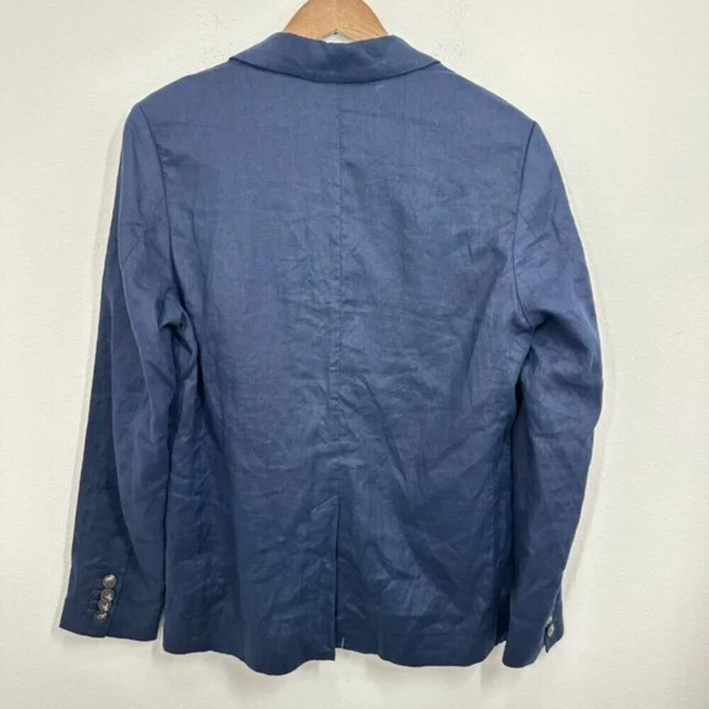 Everlane Men's Navy Blue 100% Linen Blazer Jacket Preppy Coastal Classic Size 38